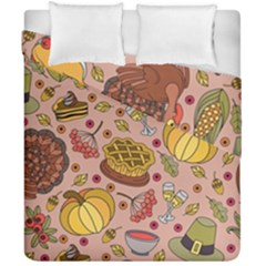 Thanksgiving Pattern Duvet Cover Double Side (california King Size) by Sobalvarro