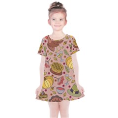 Thanksgiving Pattern Kids  Simple Cotton Dress by Sobalvarro