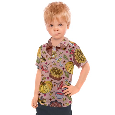 Thanksgiving Pattern Kids  Polo Tee by Sobalvarro