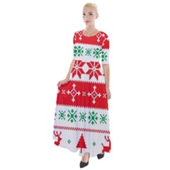 Ugly Christmas Sweater Pattern Half Sleeves Maxi Dress by Sobalvarro
