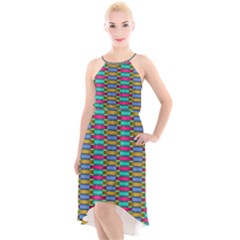 Seamless Tile Pattern High-low Halter Chiffon Dress  by HermanTelo