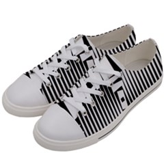 Background Black White Design Women s Low Top Canvas Sneakers by Mariart