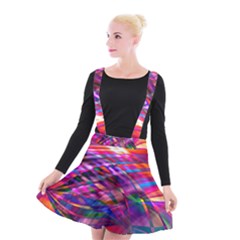 Wave Lines Pattern Abstract Suspender Skater Skirt by Alisyart