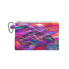 Wave Lines Pattern Abstract Canvas Cosmetic Bag (small)