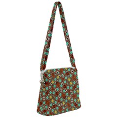 Colorful Modern Geometric Print Pattern Zipper Messenger Bag by dflcprintsclothing