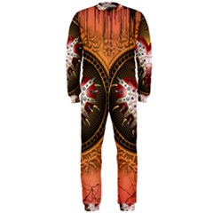 Awesome Dark Heart With Skulls Onepiece Jumpsuit (men)  by FantasyWorld7
