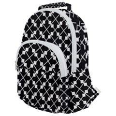 Abstract Background Arrow Rounded Multi Pocket Backpack