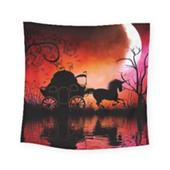 Drive In The Night By Carriage Square Tapestry (small) by FantasyWorld7