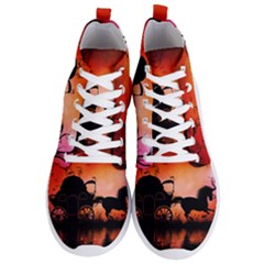 Drive In The Night By Carriage Men s Lightweight High Top Sneakers by FantasyWorld7