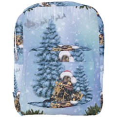 Merry Christmas, Funny Mouse On A Motorcycle With Christmas Hat Full Print Backpack by FantasyWorld7