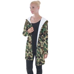 Army Pattern  Longline Hooded Cardigan by myuique
