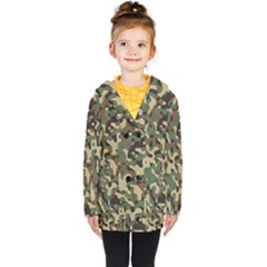 Army Pattern  Kids  Double Breasted Button Coat by myuique