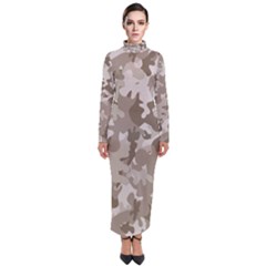 Tan Army Camouflage Turtleneck Maxi Dress by mccallacoulture