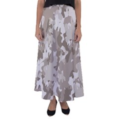 Tan Army Camouflage Flared Maxi Skirt by mccallacoulture