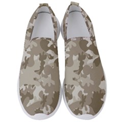 Tan Army Camouflage Men s Slip On Sneakers by mccallacoulture
