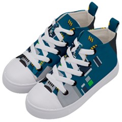 Amphisbaena Two Platform Dtn Node Vector File Kids  Mid-top Canvas Sneakers by Sapixe