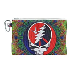 Grateful Dead Canvas Cosmetic Bag (large) by Sapixe