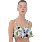 Corgis Hula Pattern Frill Bikini Top