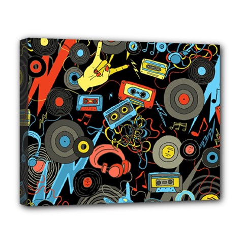 Music Pattern Deluxe Canvas 20  X 16  (stretched) by Sapixe