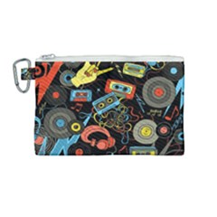 Music Pattern Canvas Cosmetic Bag (medium) by Sapixe