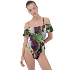 Salad Lettuce Vegetable Frill Detail One Piece Swimsuit by Sapixe