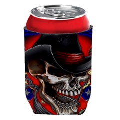 Confederate Flag Usa America United States Csa Civil War Rebel Dixie Military Poster Skull Can Holder