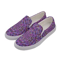 Skyscape In Rainbows And A Flower Star So Bright Women s Canvas Slip Ons by pepitasart
