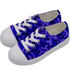 Army Blue Kids  Low Top Canvas Sneakers by myuique