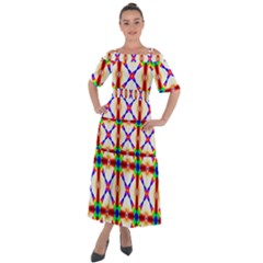 Rainbow Pattern Shoulder Straps Boho Maxi Dress  by Mariart
