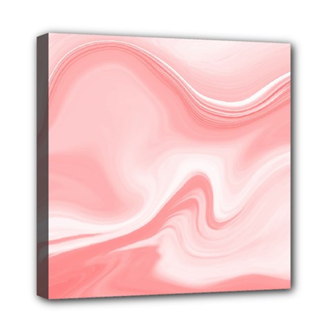 Pink Marble Print Mini Canvas 8  X 8  (stretched) by designsbymallika