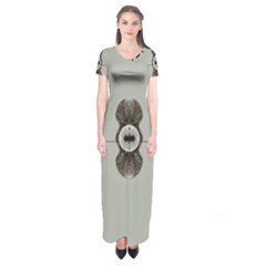 One Island Two Horizons For One Woman Short Sleeve Maxi Dress by pepitasart