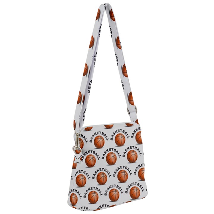 Orange Basketballs Zipper Messenger Bag