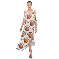 Orange Basketballs Maxi Chiffon Cover Up Dress by mccallacoulturesports