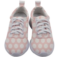 Pink And White Polka Dots Kids Athletic Shoes by mccallacoulture