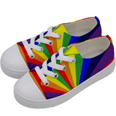 Rainbow Pattern Kids  Low Top Canvas Sneakers by designsbymallika