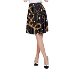 Golden Chain Print A-line Skirt by designsbymallika