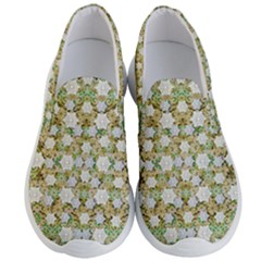 Snowflakes Slightly Snowing Down On The Flowers On Earth Men s Lightweight Slip Ons by pepitasart