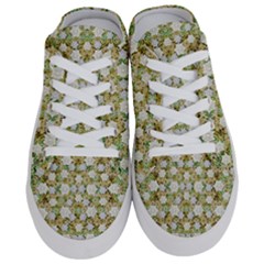 Snowflakes Slightly Snowing Down On The Flowers On Earth Half Slippers by pepitasart