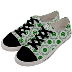 White Green Shapes Men s Low Top Canvas Sneakers
