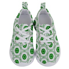 White Green Shapes Running Shoes