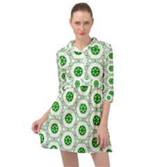 White Green Shapes Mini Skater Shirt Dress by Mariart