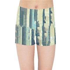 Texture Abstract Buildings Kids  Sports Shorts by Alisyart