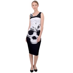 Halloween Horror Skeleton Skull Sleeveless Pencil Dress by HermanTelo