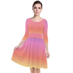 Rainbow Shades Quarter Sleeve Waist Band Dress by designsbymallika