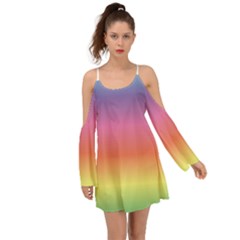 Rainbow Shades Kimono Sleeves Boho Dress by designsbymallika