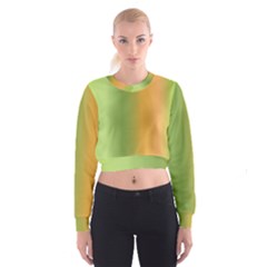 Green Orange Shades Cropped Sweatshirt by designsbymallika