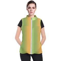 Green Orange Shades Women s Puffer Vest by designsbymallika