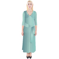 Blue Shades Quarter Sleeve Wrap Maxi Dress by designsbymallika