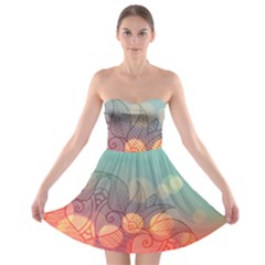 Mandala Pattern Strapless Bra Top Dress by designsbymallika