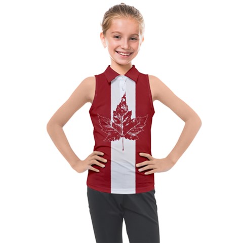 Cool Retro Canada Kids  Sleeveless Polo Shirt by CanadaSouvenirs